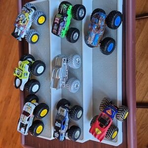Mattel Monster Truck Collection - Red, Green, Silver Gently Used 1/64 Scale.
